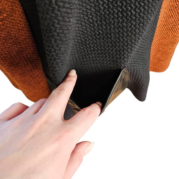 Joseph Ribkoff Brown Orange & Black Pleather Top Sz 8 - Picture 3 of 8